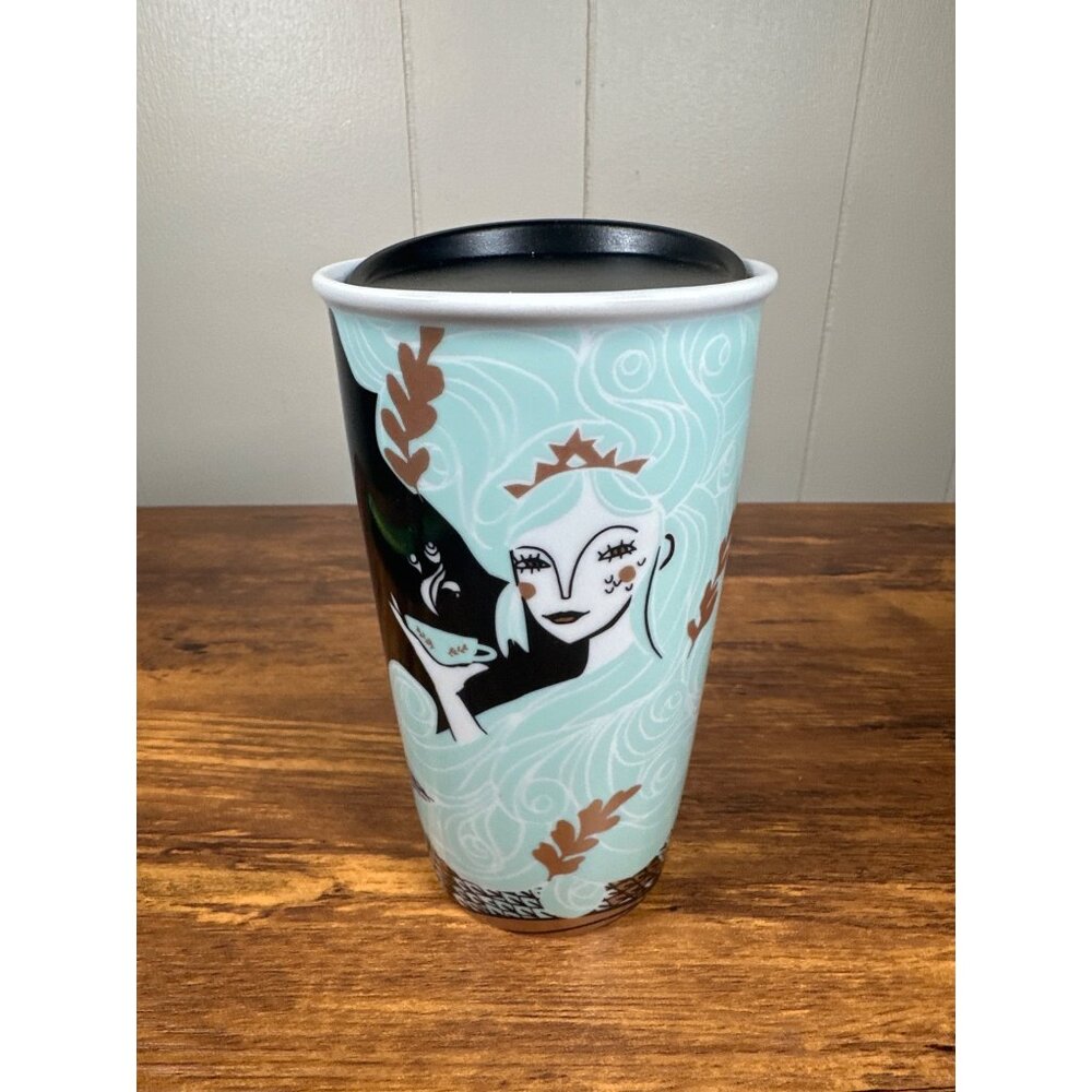 Starbucks Dining Starbucks 2018 Holiday Aqua Mermaid Siren Double Wall Travel Tu